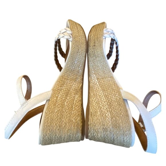 Lucky Brand Women's Espadrille Wedge Double Braided Strap Buckle Cream Size 6 - Picture 4 of 12